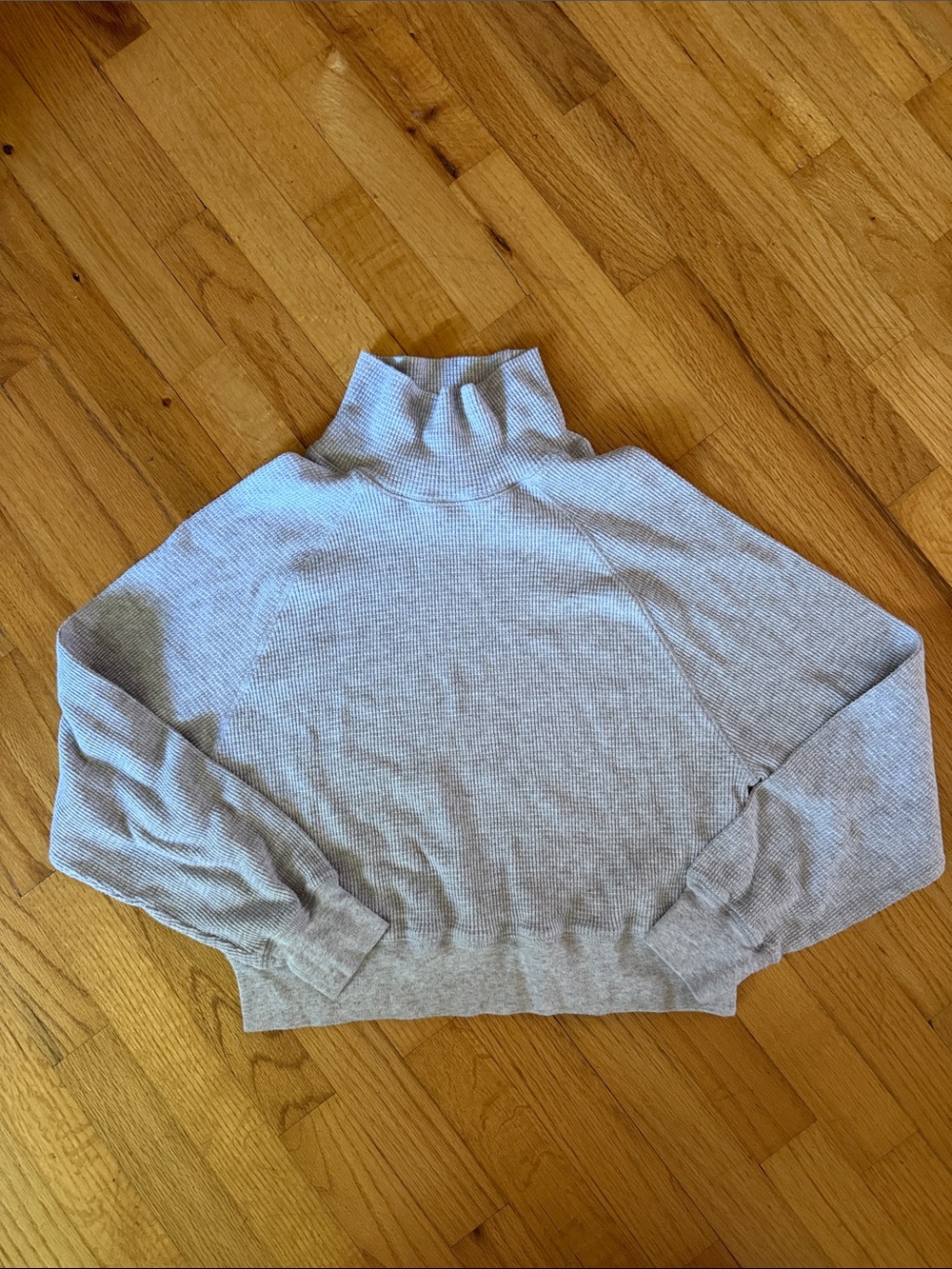 Waffle mock neck
